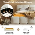 thumbnail image 4 of Noble House King Boucle Platform Bed,Thickened Headboard & Footboard,White, 4 of 7