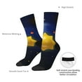 thumbnail image 4 of Daiia Solar System Print Crew Socks – Soft Breathable Long Socks for Men & Women, Moisture-Wicking & Comfortable Daily Wear Socks, One-Size Fits Most (US 5-11), 4 of 6