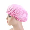 thumbnail image 1 of Bonnet Rond en Dentelle Imitation Soie pour Soins Cap de Sommeil Bonnet de Chimiothérapie Bonnet de Beauté et de Coiffure Très Grand Réversible Ajustable Bonnet en Satin Sommeil Cheveux Bouclés Naturels, 1 of 8