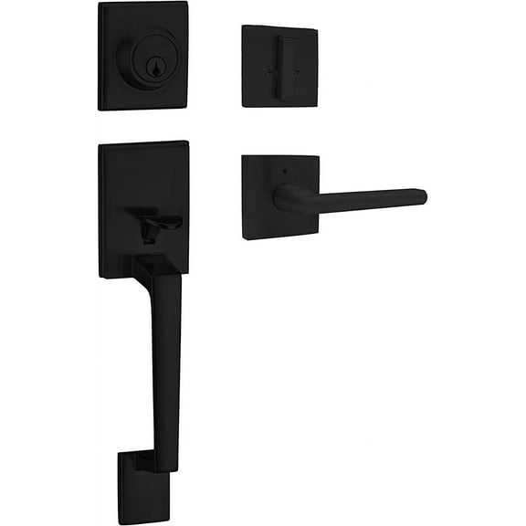 The NDL833 Single Cylinder HandleSet with Lever Door Handle for Entrance and Front Door, Reversible for Right and Left Handed deadbolt Handle Set Iron Black Finish