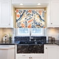 thumbnail image 5 of Yayeee Kitchen Curtains Tier Pair Light Filtering 27"x24" Rod Pocket Short Cafe Window Panel, Blue Sardines Pattern, 5 of 7