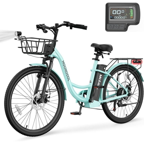 Lilypelle Electric Bike for Unisex Adults,24/26" 7-Speed Step Thru Electric Bicycle ,36V,20MPH