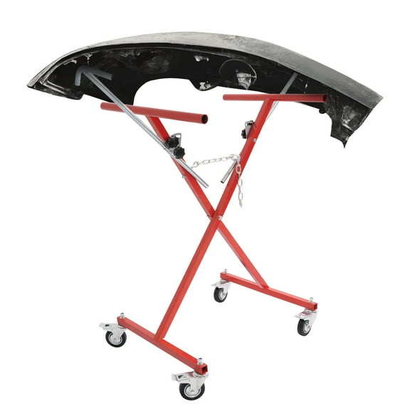 KOJEM Adjustable Auto Body Bumper Panel Stand with Rolling Casters For Repair Mobile Bumper Storage Rack Red