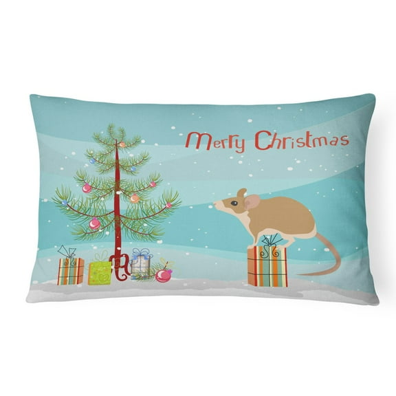 Carolines Treasures CK4465PW1216 Spiny Mouse Merry Christmas Canvas Fabric Decorative Pillow, 12H x16W, multicolor