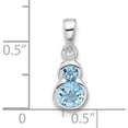 thumbnail image 4 of Sterling Silver Rhodium-Plated Polished Swiss Blue Topaz Pendant (Width 6.6) (Length 17.3) - Jbsp, 4 of 5