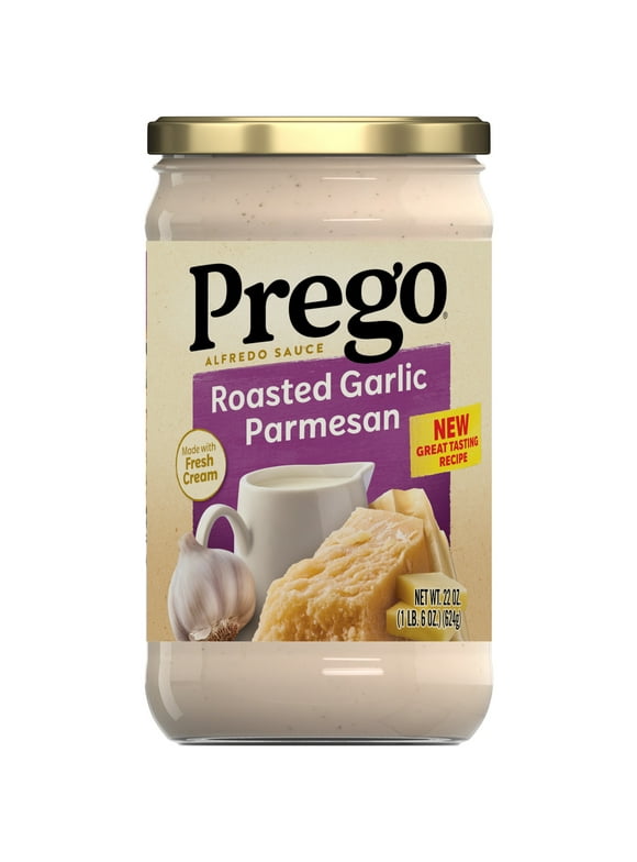 Prego Alfredo Sauce with Roasted Garlic and Parmesan Cheese, 22 oz Jar