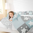 thumbnail image 4 of Feelyou Cartoon Blue Stars Full Size Comforter Sets for Kids, Polka Dots Patchwork Bedding Comforter Set, Buffalo Plaid Reversible Bedding Sets, Super Cozy Room Decor, 3 Pieces, 4 of 8