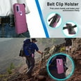 thumbnail image 5 of Xhy Moto G Power 2022 Case with Belt Clip Holster Screen Protector Military Grade Full Body Drop Protection 3 in 1 Rugged Durable Detachable for Motorola Moto G Power Phone-Wine Pink, 5 of 9