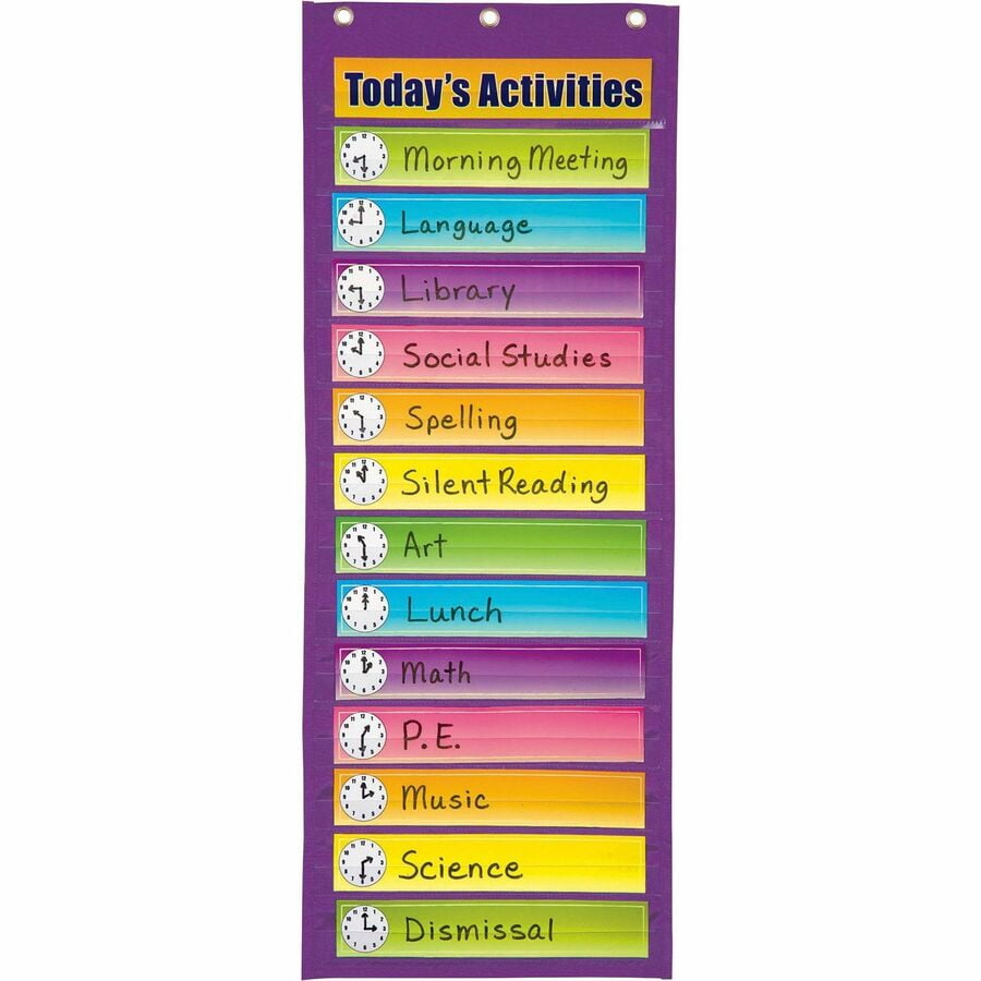 Pacon Dry Erase Activity Pocket Chart, 34" x 13", Purple
