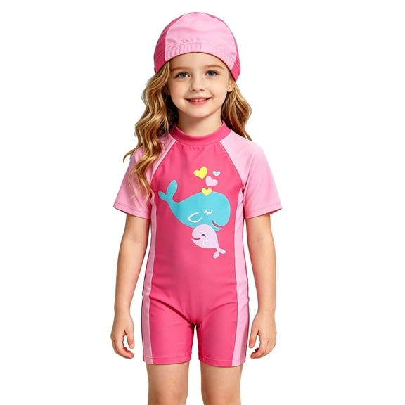 LILIYA Girls Swimsuit Girls Swimwear Piece Rash Guard Swimsuit For Kids Breathable Sun Protective Beachwear For Boys And Girls Lightweight Swim Outfit For Outdoor Water Activities