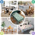thumbnail image 4 of Light Green Christmas Village Pattern Rectangle Tablecloth 60"x84",Waterproof Polyester Rectangle Table Cloth, Wipeable Spillproof Polyester Tablecloth for Dining, Camping, Indoor and Outdoor, 4 of 5