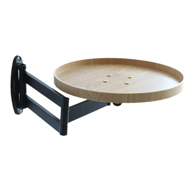 simhoa Wall Mounted Folding Side Table Decor Wall Desk for Dorm Balcony Lounge Room Light Brown