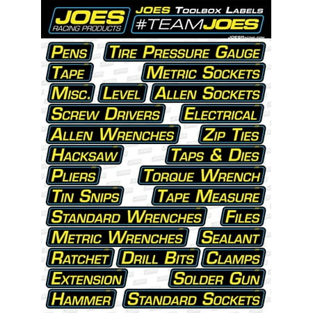 Joes Racing Products 17500 Tool Box Labels Walmart Com