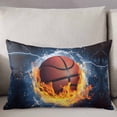 thumbnail image 3 of Basketball Throw Pillow Cover 20 x 36 Inch Decorative Pillow Cover Blue Red Water Fire Splashing Lumbar Pillowcase Seasonal Rectangle Cushion Case for Couch Sofa Bed Living Room, 3 of 7