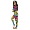 thumbnail image 2 of #followme Women's Thermal Henley Bodysuit - Cozy and Comfortable Winter Sleepwear and Loungewear Union Suit (Tie Dye Bright Swirl, X-Large), 2 of 3