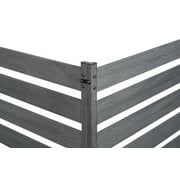 Zippity Outdoor Products Maui No-Dig Charcoal WoodTek Vinyl Garden Fence Kit, (3 Panels), 25.5 in. H x 72 in. W