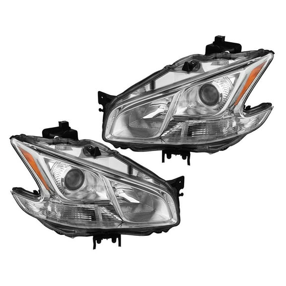 EPIC LIGHTING OE Style Halogen Headlights Assembly Replacement for NISSAN 09-14 MAXIMA [ NI2502177 NI2503177 260609N00A 260109N00A ] Pair