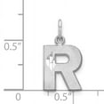 thumbnail image 2 of Beautiful 14K White Gold Solid Satin Diamond-cut Initial R Charm, 2 of 2