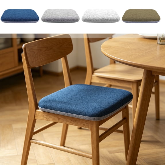 Flax Linen Square Chair Cushion, Non-slip Dining Seat Pad, Washable Removable Cover, Solid Color Decorative Cushion, Home Office, Topliu