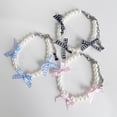 thumbnail image 3 of NIBOLOG Pet Faux Pearl Necklace Dog Bowknot Collar Non-Fading Comfortable Fit Adjustable Size Wedding Jewelry for Dogs Cats, 3 of 8