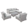 thumbnail image 4 of Modway Conway Sunbrella® Outdoor Patio Wicker Rattan 5-Piece Furniture Set in Light Gray Gray, 4 of 6