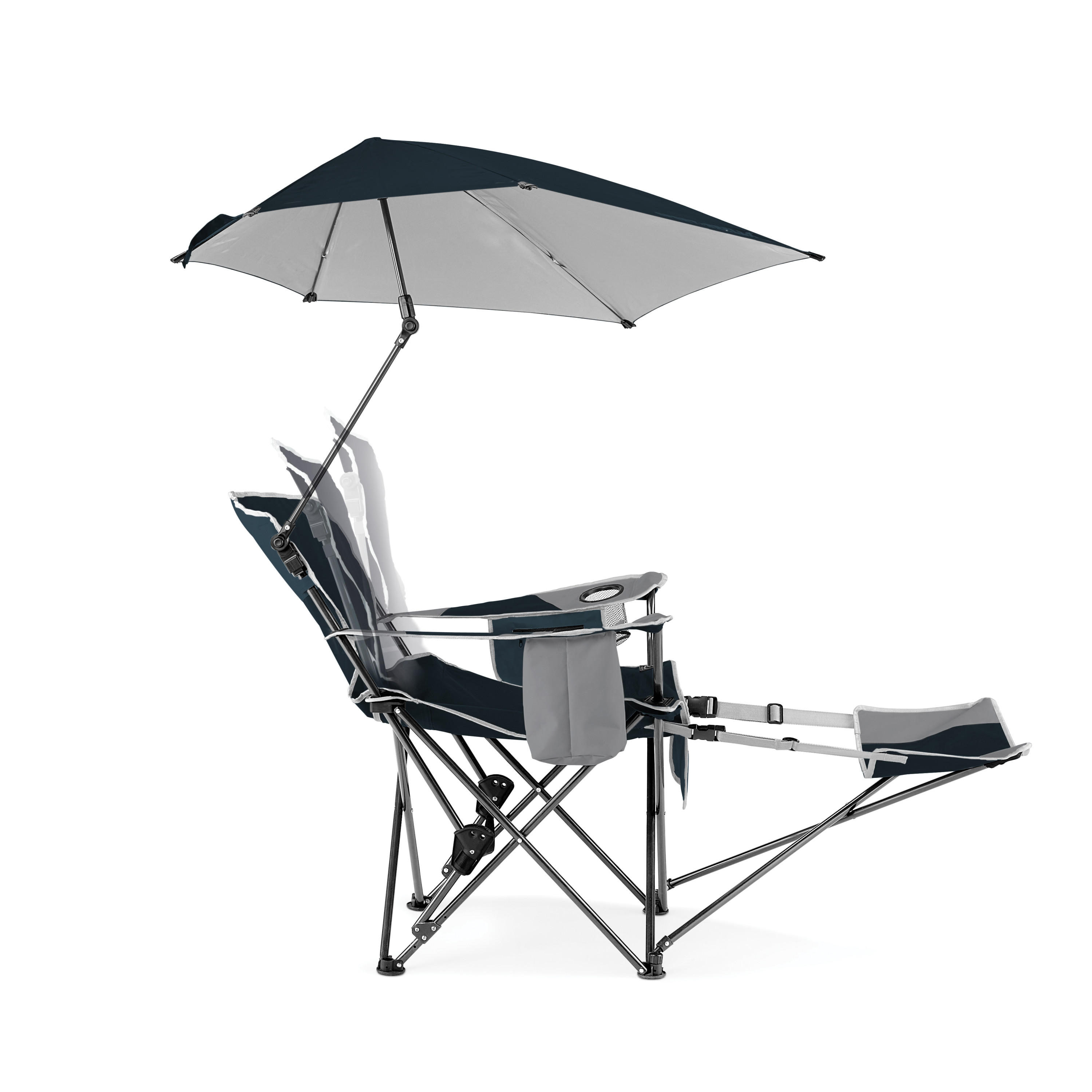 Sport-Brella Blue Camping Chair, with Clamp-On Sun Shade - image 3 of 8