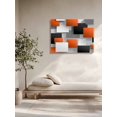 thumbnail image 5 of Orange Gray Black Wall Art for Living Room,Canvas Picture Wall Decor for Bathroom Bedroom,Modern Abstract Geometric Plaid Painting Artwork for Office Kitchen Hallway Dining Room Home Decor 16"x20", 5 of 8