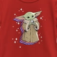 thumbnail image 2 of Girl's Star Wars: The Mandalorian Fourth of July Grogu  Graphic Tee Red Medium, 2 of 5