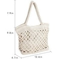 thumbnail image 2 of LinYooLi Cotton Crochet Beach Tote Bohemian Handmade Top Handle Bag Small Summer Boho Bag, 2 of 9
