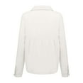 thumbnail image 4 of Womens Linen Button Down Shirts Loose Fit Long Sleeve Collared Blouse Casual V Neck Tops Outfits White 2XL, 4 of 5