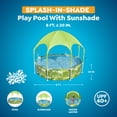 thumbnail image 2 of H2OGO! Kids Splash-in-Shade Round Above Ground Pool with Canopy Sunshade, Green, 2 of 12