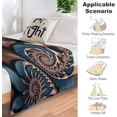 thumbnail image 6 of Teal Chocolate Swirl Blue Brown Fractal Spirals Flannel Fleece Throw Blankets 50"X40" Lightweight Fluffy Winter Fall Blanket Cozy Soft Fuzzy Plush Home Decor for Couch Bed Sofa Bedroom Living Room, 6 of 6