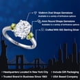 thumbnail image 2 of Gem Stone King 925 Sterling Silver Green Peridot Ring Set with Oval Moissanite (3.60 Cttw), 2 of 7