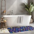 thumbnail image 2 of DarkBlue Dinosaurs with Shapes Pattern Kitchen Rug Mat,Kitchen Runner Rugs Non Skid Washable,Decorative Kitchen Floor Mats for Kitchen,Sink,Laundry,17"x47.2", 2 of 7