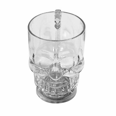 Clear Skull Head Liquid Activated LED Light Mug Luminescent Cup Halloween Party Supply
