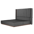thumbnail image 2 of Cabecera King Size Linz + Base Cama Gris Oscuro, 2 of 8
