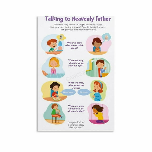 Educational How to Pray Poster Toddler And Child (2) Canvas Painting Wall Art Poster for Bedroom Living Room Decor