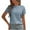 Sky Blue, variant on Jalioing Short Sleeve Womens Tops Dressy Casual Eyelet Crew Neck Fashion Summer Shirts Trendy Loose Tunic Blouses