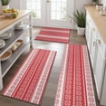 thumbnail image 2 of Red Christmas Geometric Snowflake Pattern Kitchen Rugs Sets Of 3,Kitchen Runner Rugs Non Skid Washable,Decorative Kitchen Floor Mats for Kitchen,Sink,Laundry,17"x30"+ 17"x47" + 17"x59", 2 of 6