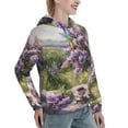 thumbnail image 6 of Haiem Lilacs Teapot Scenic Painting for Women's Fashion Hoodies & Sweatshirts with Kangaroo Pocket,Hooded Sweatshirt with Eye-catching Drawstrings-Large, 6 of 7