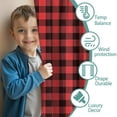 thumbnail image 3 of Blackout Kids Curtains,Red and Black Checkered Childrens Insulated Curtains Set Of 2,Bedroom Essentials,Toddler Room Decor 42"x84"(106x213cm), 3 of 4