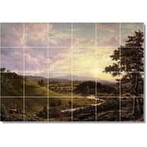 Ceramic Tile Mural-Frederic Church Landscapes Painting 249. 25.5" w x 17" h using (24) 4.25 x 4.25 ceramic tiles
