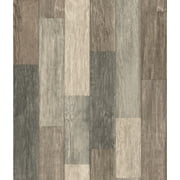 RoomMates Dark Brown Weathered Wood Plank Peel and Stick Wallpaper, 20.5 in x 18 ft