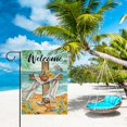 thumbnail image 6 of Dyrenson Summer The Beach is My Happy Place Decorative Garden Flag, Blue Coastal Starfish Farmhouse Yard Outside Home Decoration, Coral Pearl Nautical Rustic Outdoor Small Decor Double Sided 12 x 18, 6 of 6