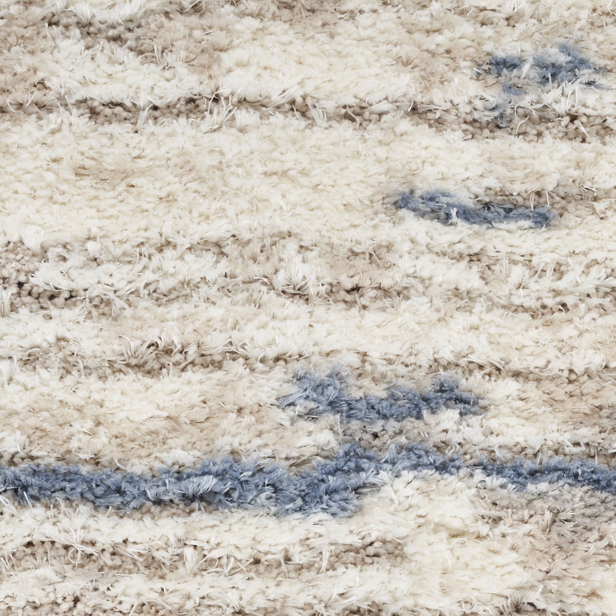 Nourison Luxurious Shag Light Blue Grey 4' x 6' Area Rug, Abstract, Plush, Bed Room, Living Room, Dining Room, Kitchen, Easy Cleaning, Non Shedding,