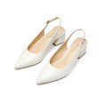 thumbnail image 3 of Zhabtuc Fashion Pointed Toe Slingback Heels Block Wedge Shoes Prom Party Shoes White Size 6, 3 of 7