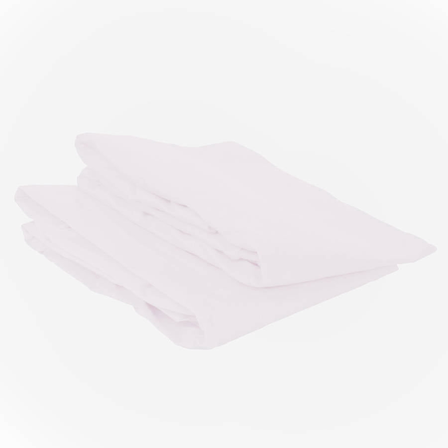Bacati - 2 Pack Solid Neutral 100% Cotton Percale Universal Baby US Standard Crib or Toddler Bed Fitted Sheets (White)