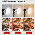 thumbnail image 3 of 2X 85W LED Photographic Lighting Bulbs E27 Base Lamp with Remote Control Dimmable Daylight Bulb for Photo Studio Softbox,2 x bulb 2 x remote control,White, 3 of 7