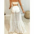 thumbnail image 3 of LMLYSoH Ladies Sexy Long Skirt High Waist Mesh Wave Dots Embellished Solid Color Fashion Light Dress, 3 of 4