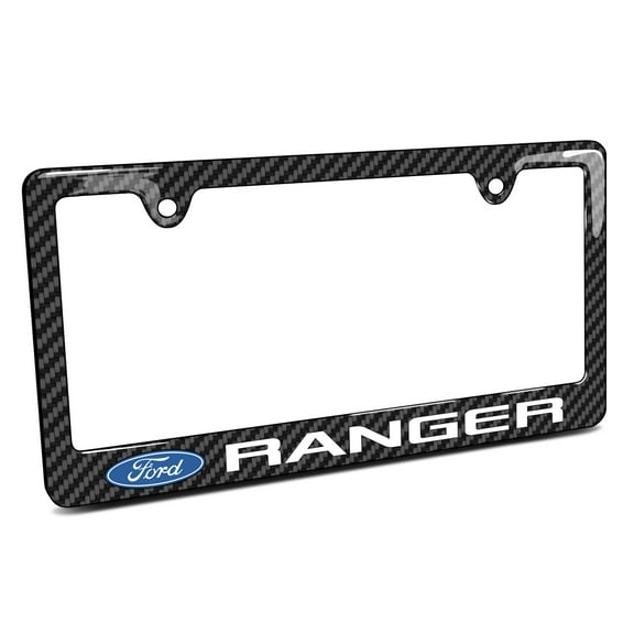 iPick Image for Ford Ranger Black Carbon Fiber Look ABS Plastic License Plate Frame, Official Licensed